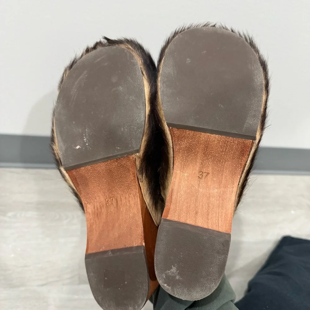 Acne Studios Clogs Calf Hair Platform in Pony Hair - Picture 12 of 14